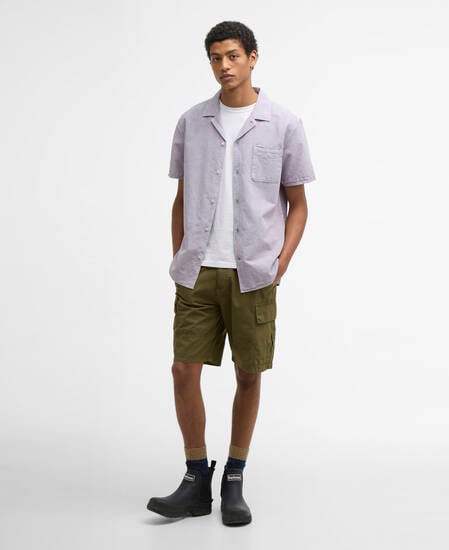 Landkey Overdyed Regular Short-Sleeved Shirt Heather Mist