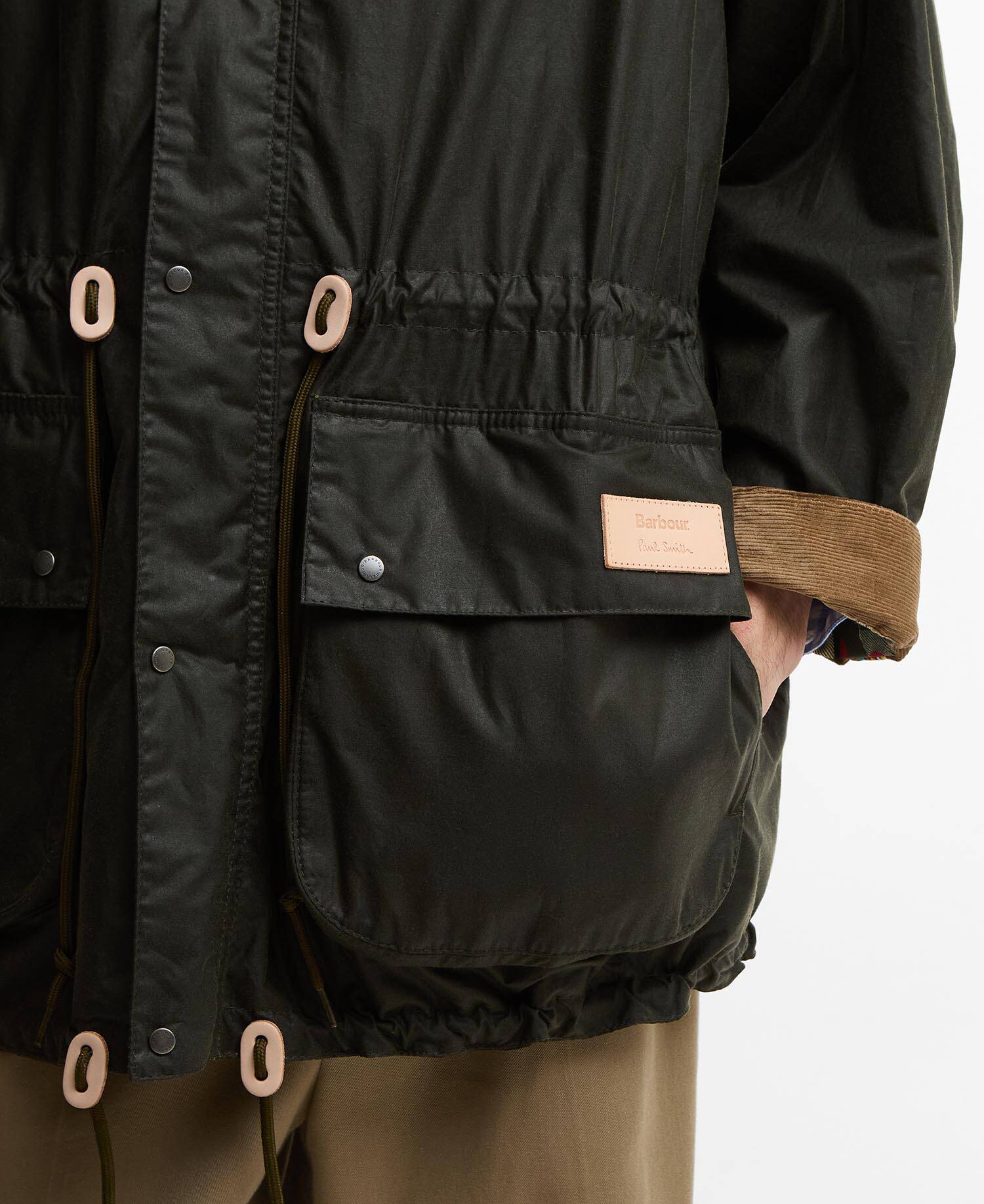 Paul Smith Loves Barbour Durham Waxed Jacket Archive Olive image number 6