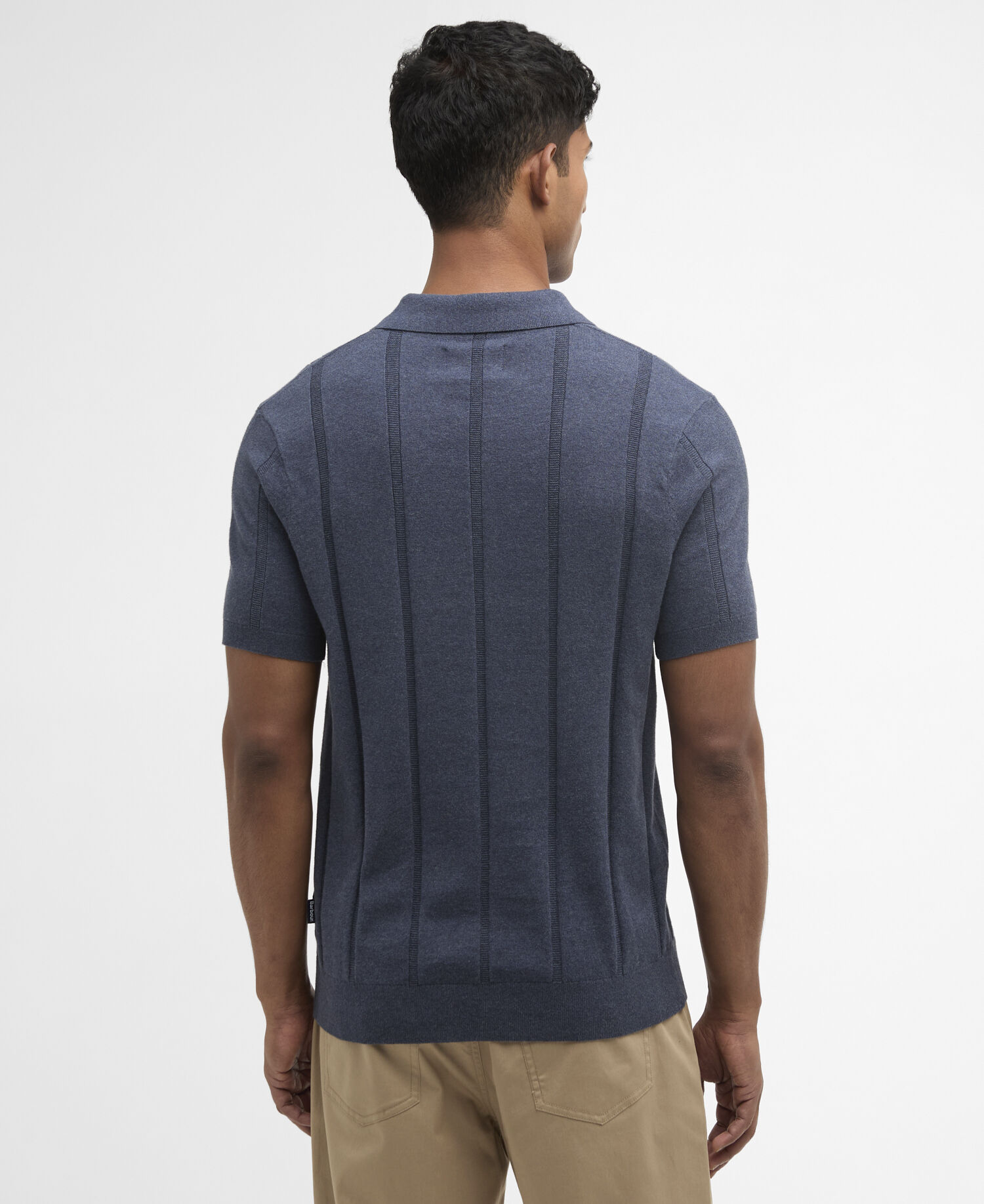 Wellburn Knitted Polo Shirt Navy
