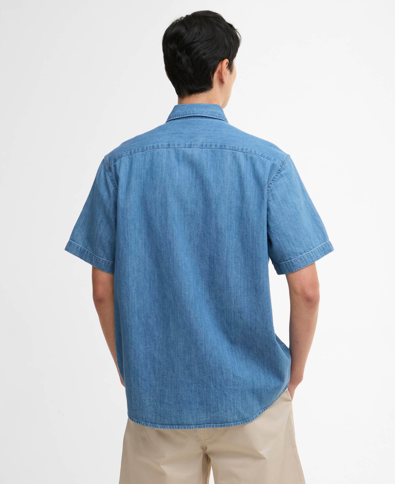 Ashbrooke Oversized Short Sleeve Chambray Shirt Chambray image number 2