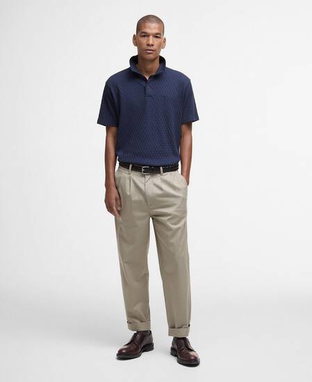 Westerdale Textured Tailored Polo Shirt Navy
