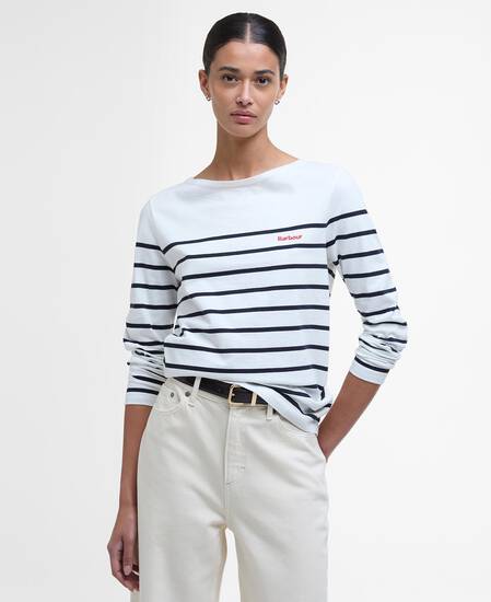 Bradley Striped Long-Sleeved T-Shirt Cloud Stripe