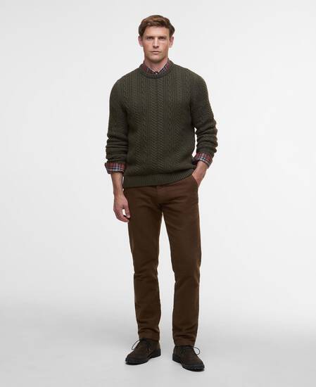 Lowfen Cable-Knit Jumper Olive