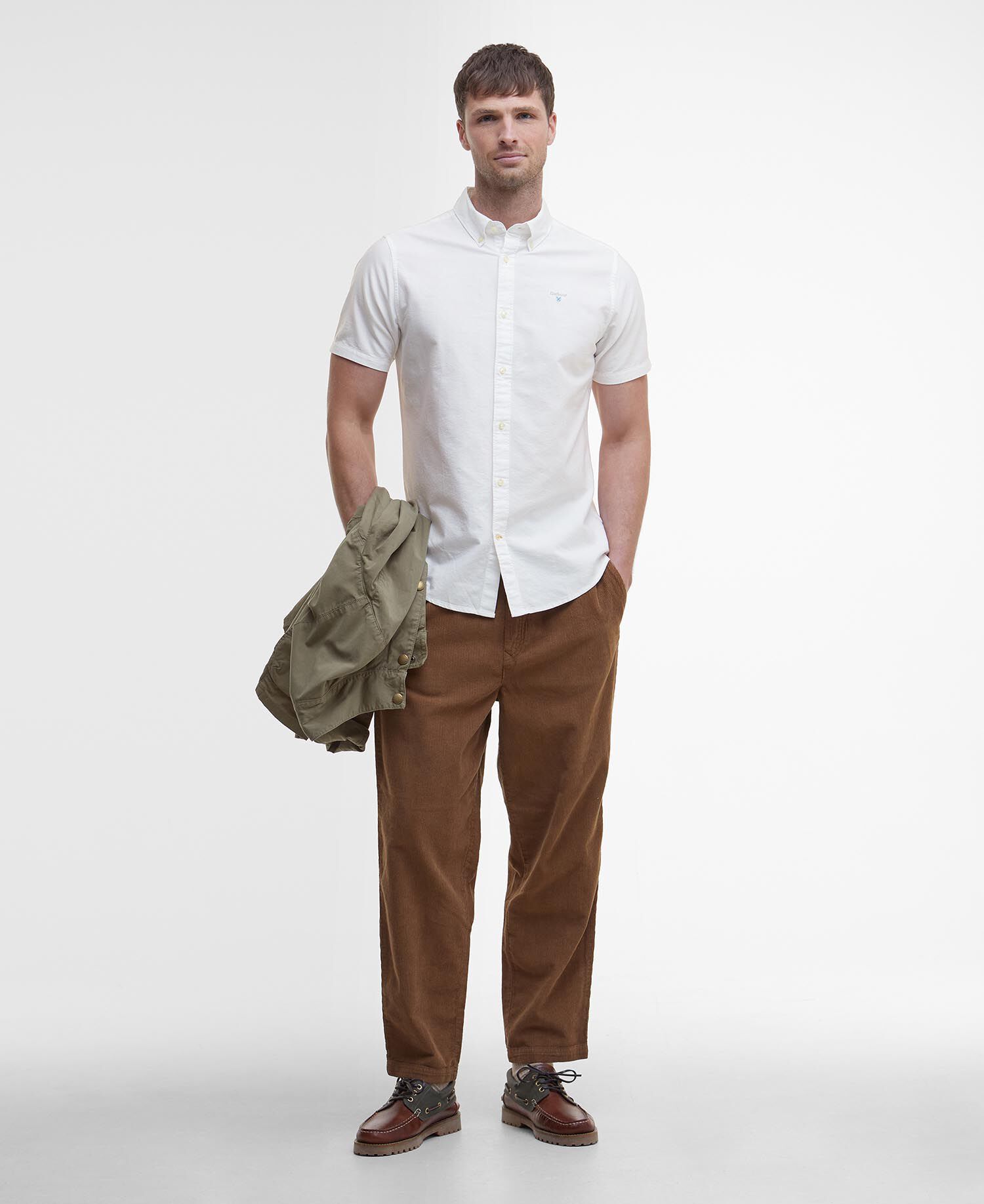 Oxtown Oxford Tailored Short-Sleeved Shirt Classic White