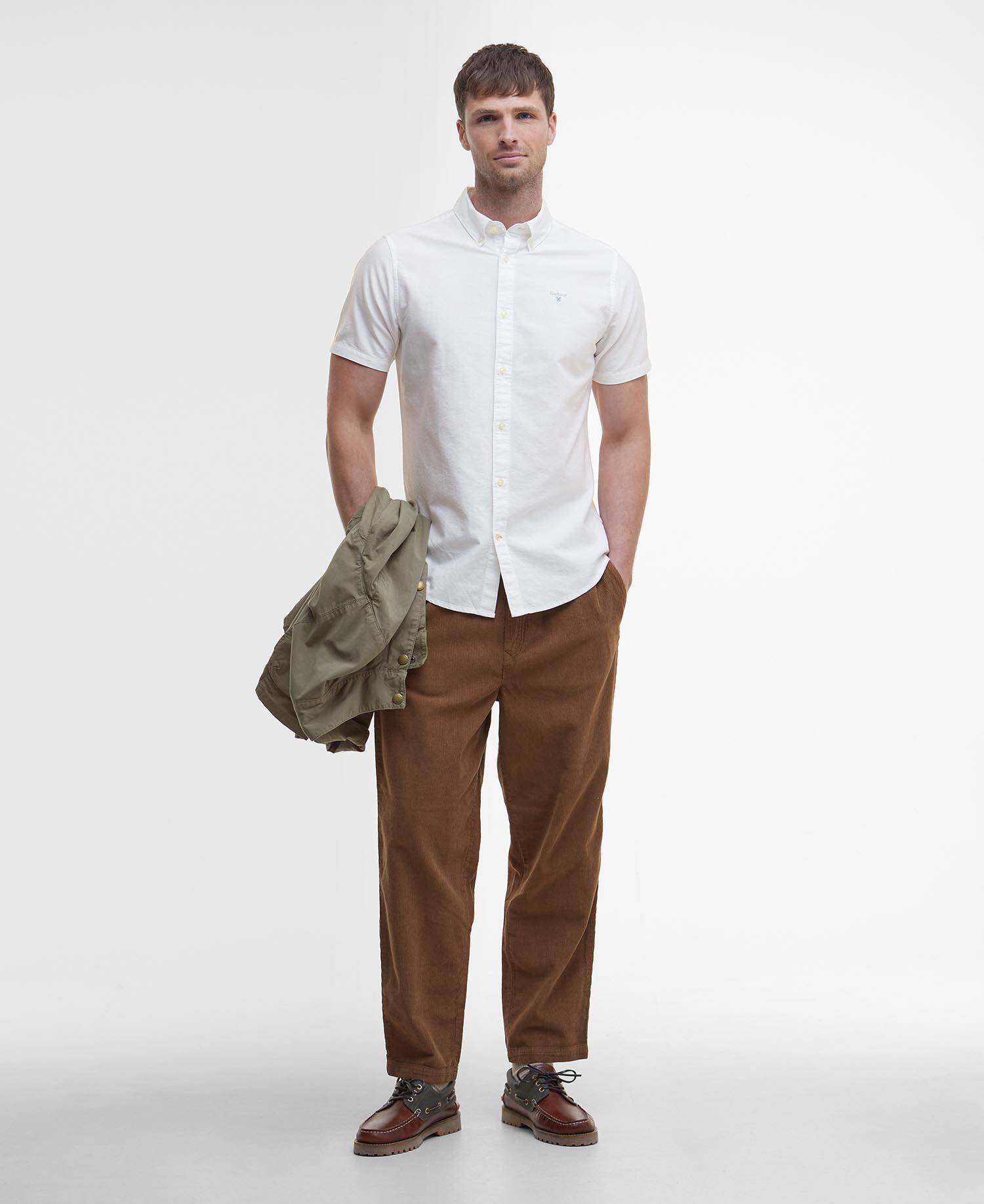 Oxtown Oxford Tailored Short-Sleeved Shirt Classic White image number 1