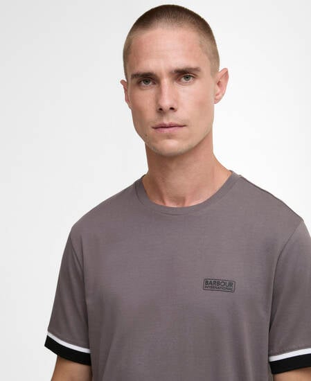 Deep Cuff Evan Tipped T-Shirt Aluminium