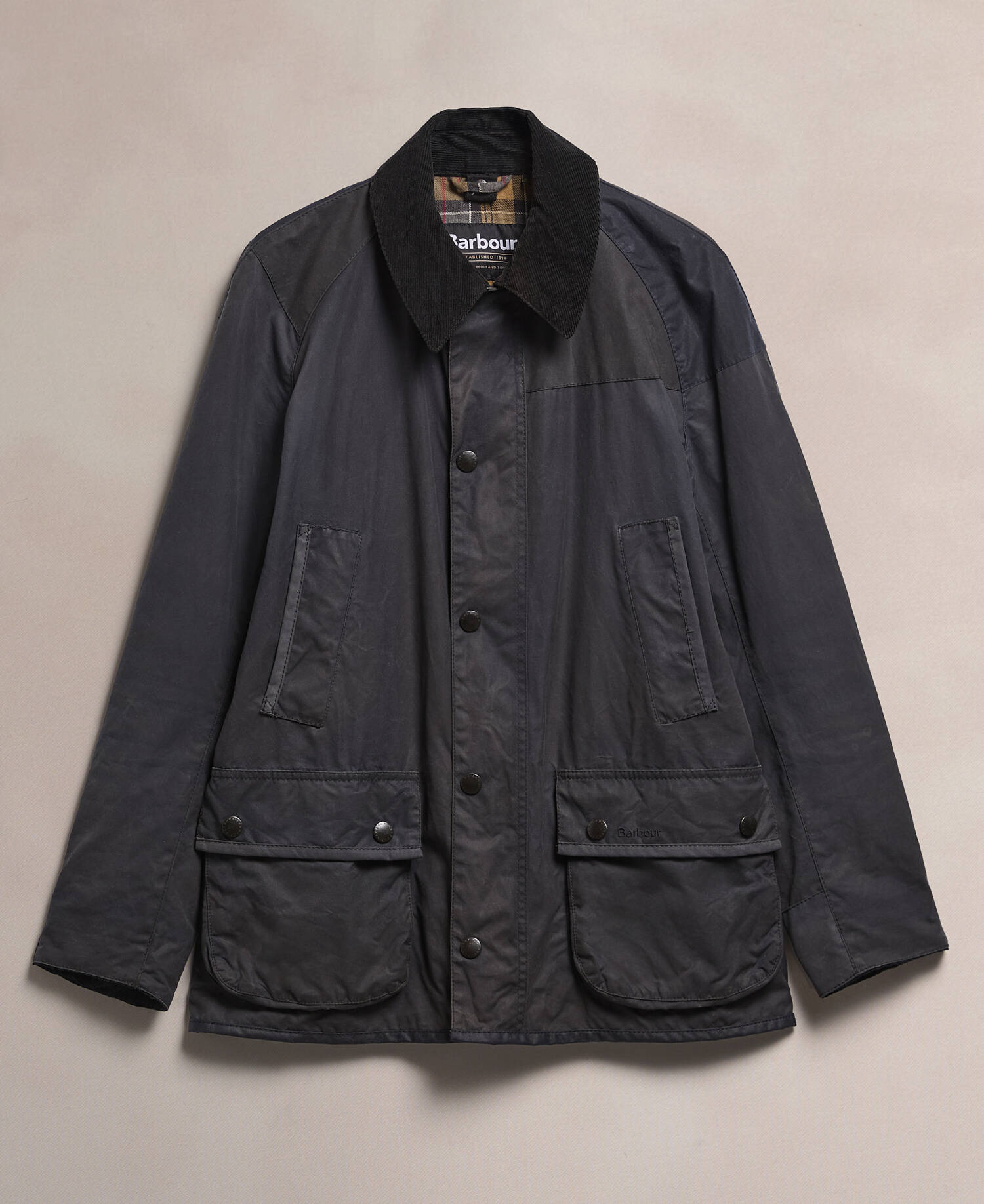 Barbour Re-Loved Men's Ashby Waxed Jacket - Size S Navy image number 0