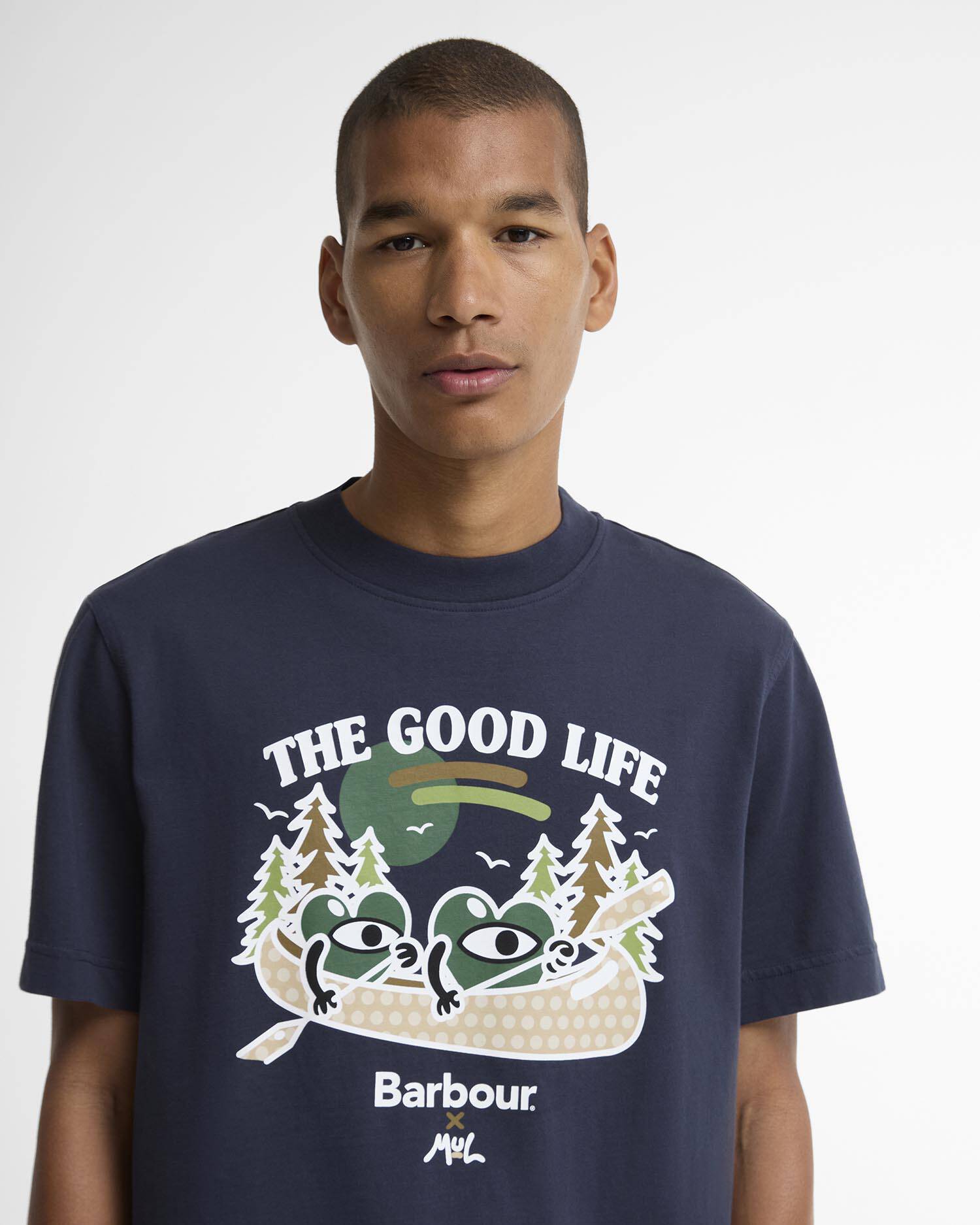 Barbour x Mul T-Shirt Good Life Relaxed Navy image number 3