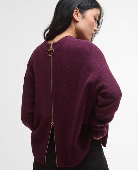 Cardigan con zip Leonie Black Cherry