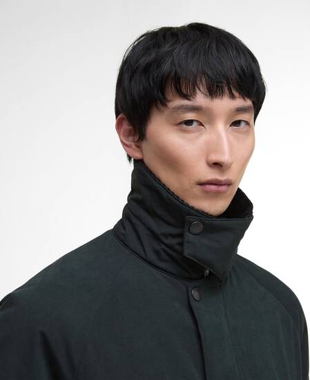 Oversized Bedale Padded Casual Jacket Black