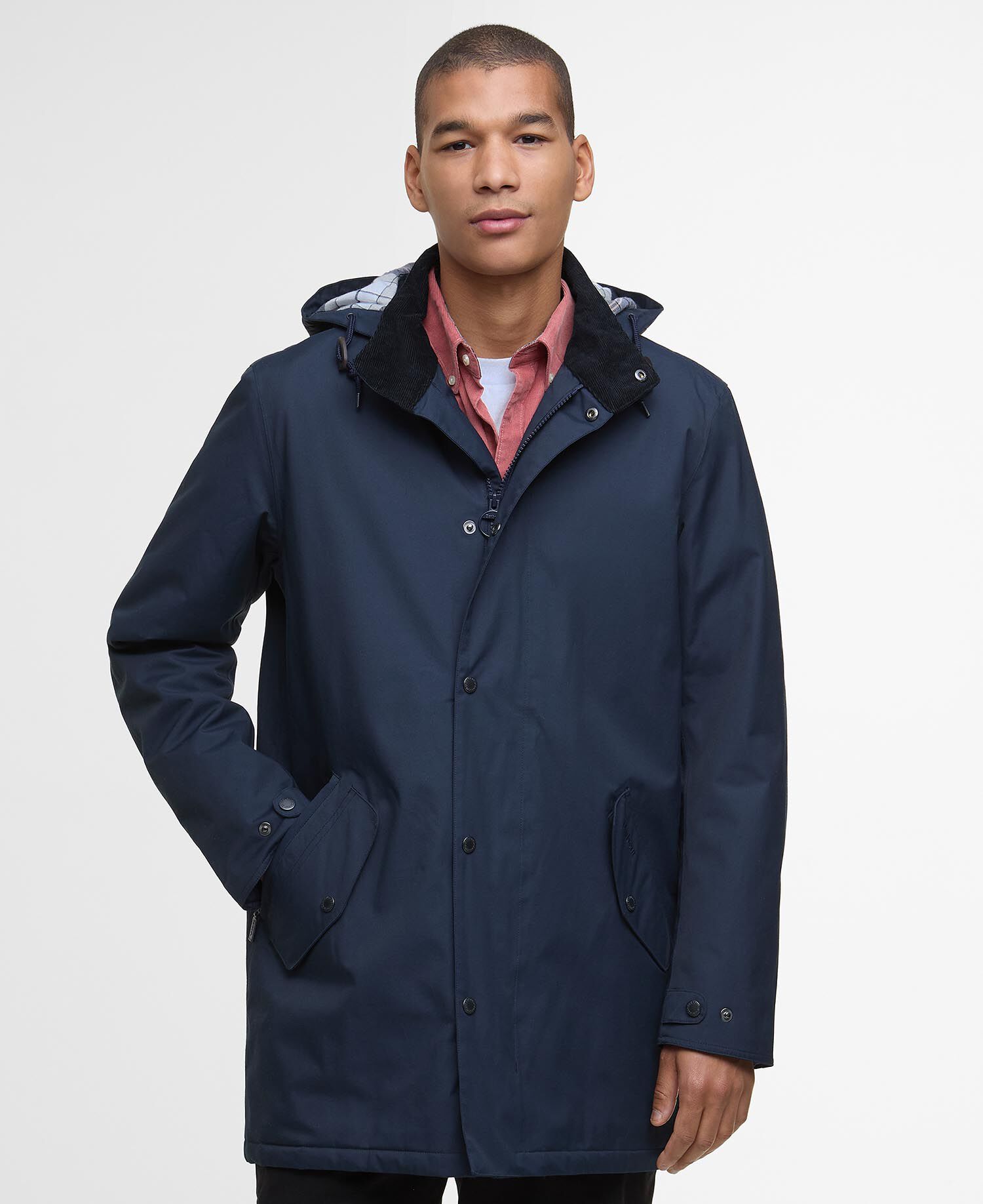 バヴァー Barbour ネイビー ジャケット ノンオイル　Hooded 36 Barbour Hooded Jacket Waterproof Jacket Navy Barbour Bann Men's