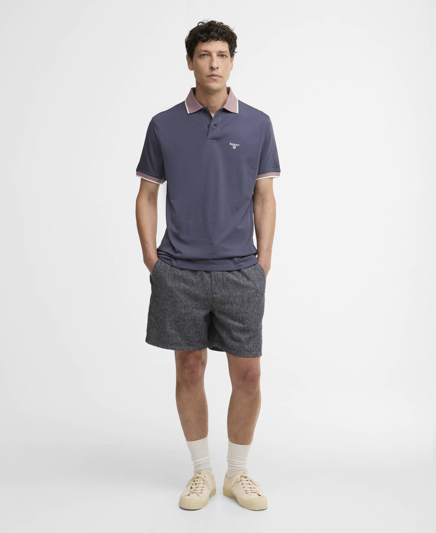Cornsay Short-Sleeved Polo Shirt Washed Navy image number 1