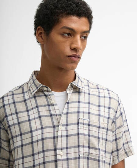 Midfield Tartan Regular Short-Sleeved Shirt Oban Mist Tartan