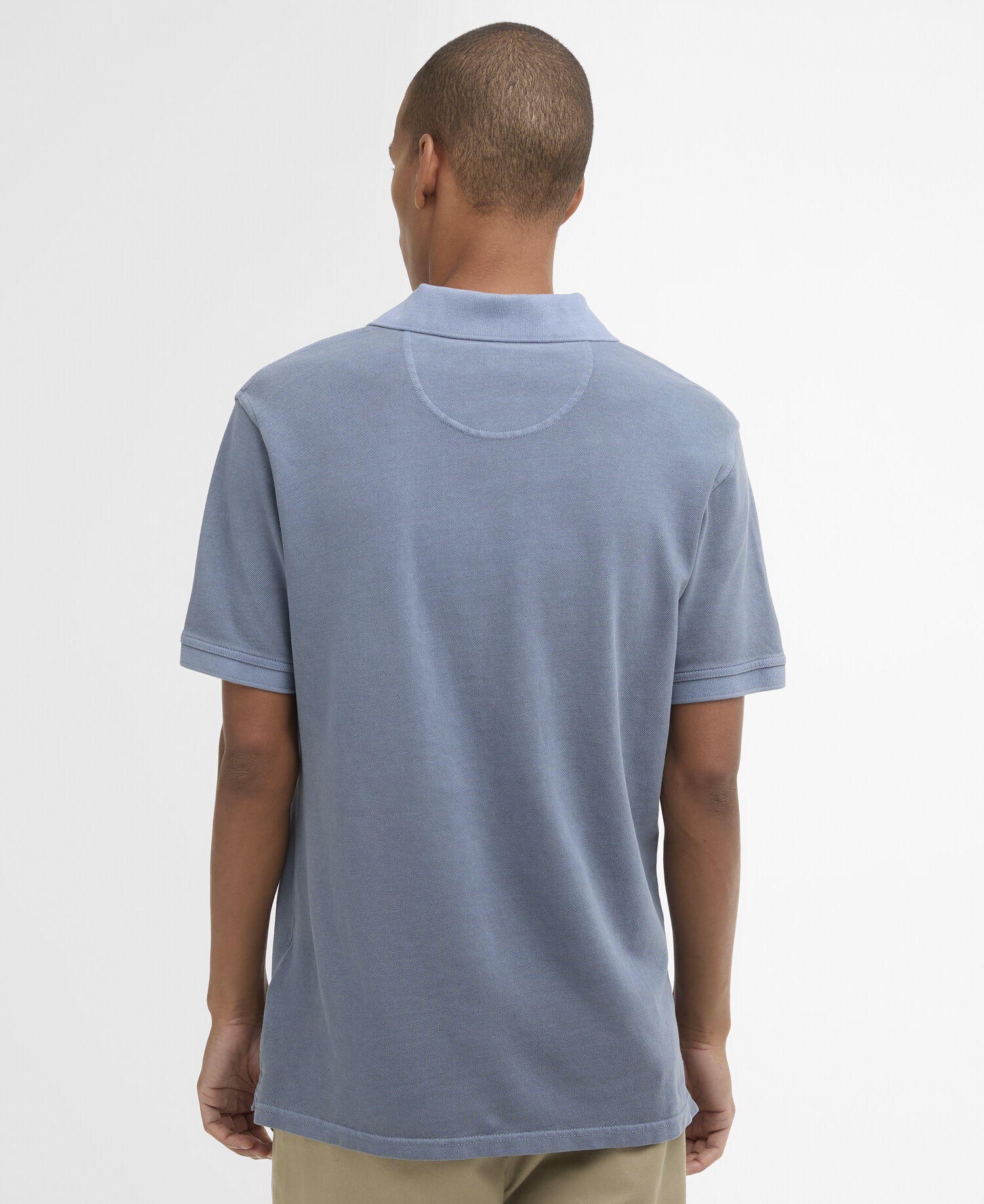 Polo in piqu&eacute; in tartan Washed con vestibilit&agrave; leggermente aderente Washed Blue