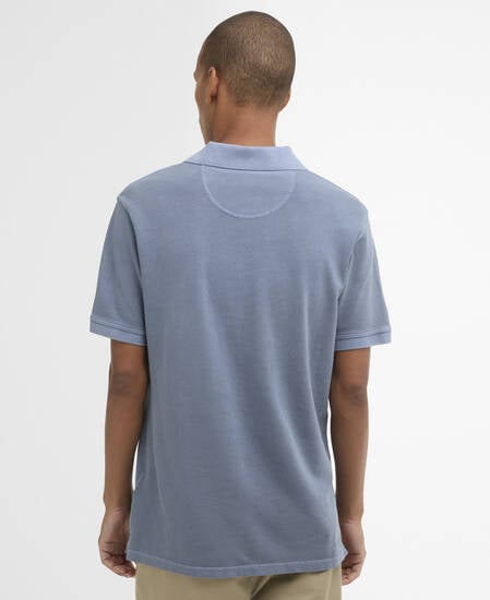 Washed Tartan Tailored Pique Polo Washed Blue