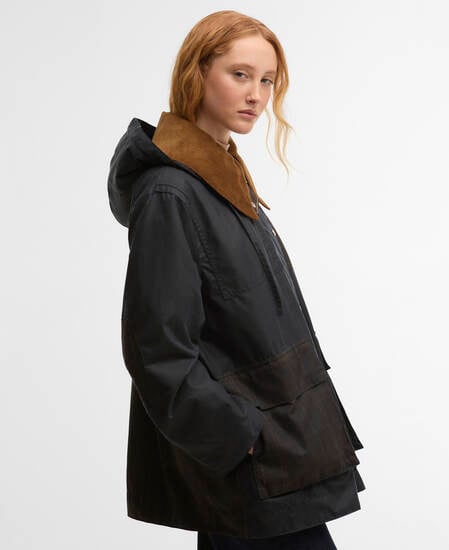 Barbour x GANNI Dufflecoat Waxed Navy/Classic Tartan