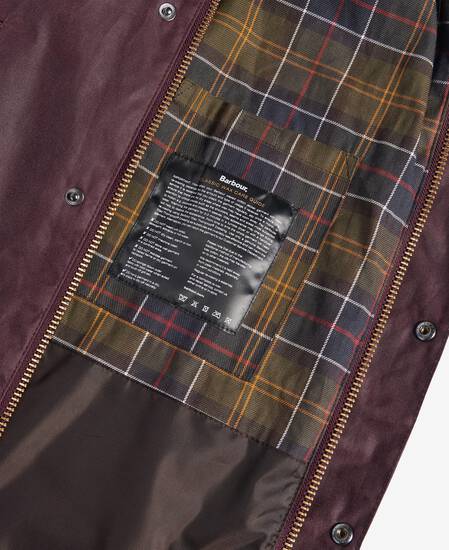 Oversized Bedale Waxed Jacket Bordeaux