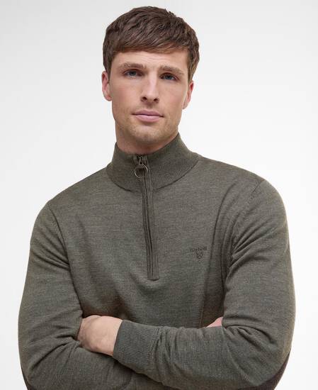 Felpa con mezza zip Loyton Merino Olive Marl Felpa con mezza zip Loyton Merino Olive Marl