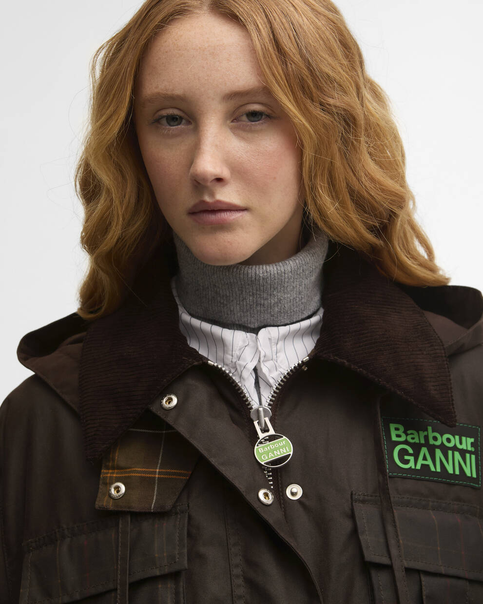 Barbour x GANNI Peplum Waxed Jacket
