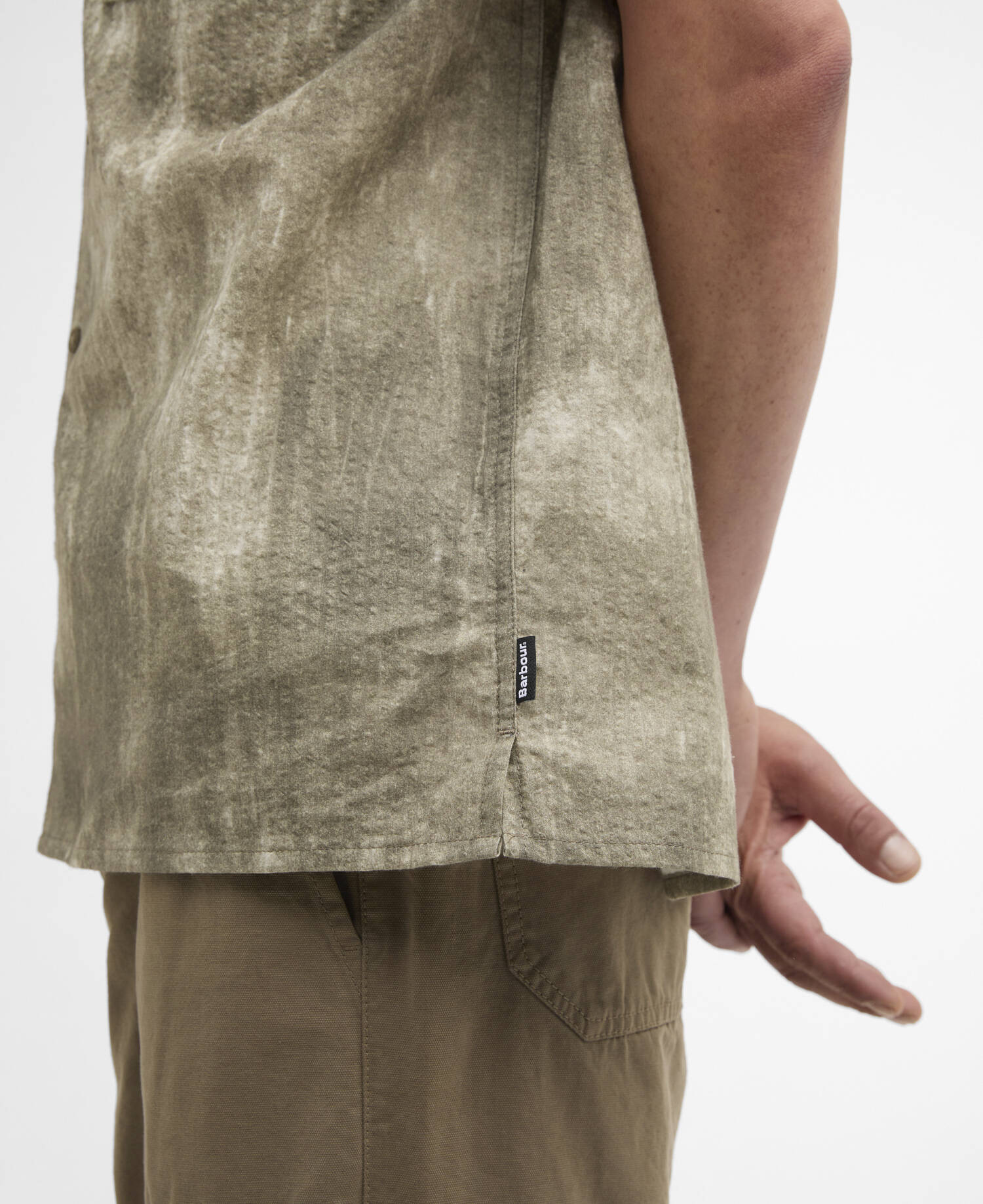 Ross Printed Short-Sleeved Relaxed Shirt Grey Olive image number 4