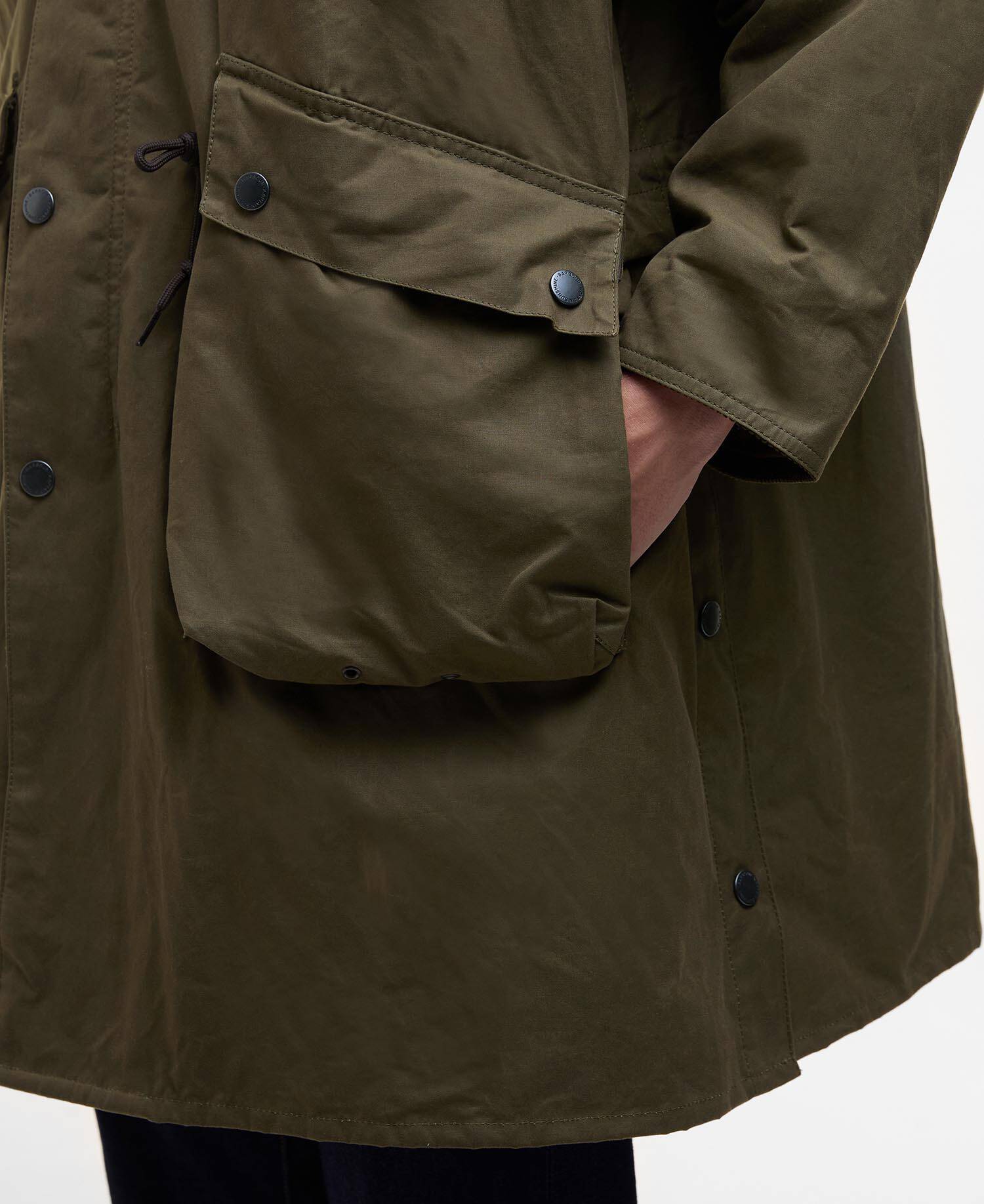 Barbour x Kaptain Sunshine Oversized Bedale Casual Field Coat Khaki Brown image number 5