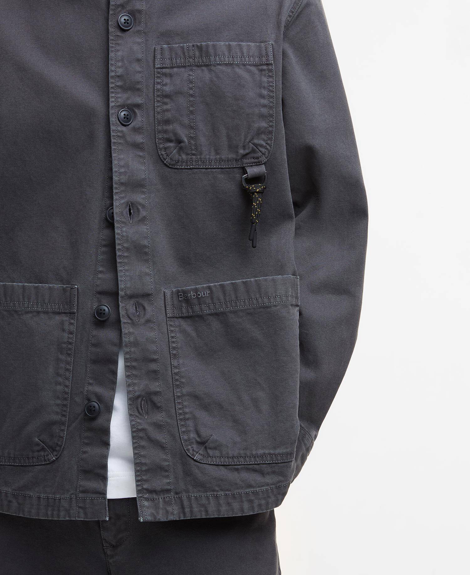 Bowland Garment Dyed Overshirt Black image number 3