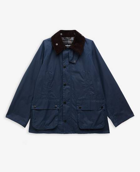 Oversized Bedale Waxed Jacket Washed Cobalt