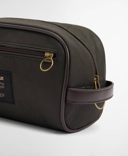 Waxed Washbag Olive/Beacon