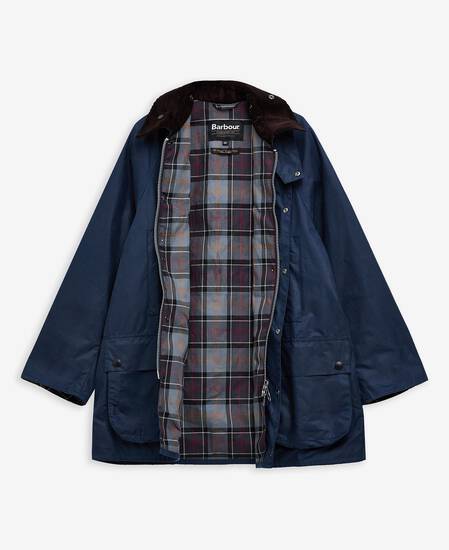 Oversized Beaufort Waxed Jacket Washed Cobalt