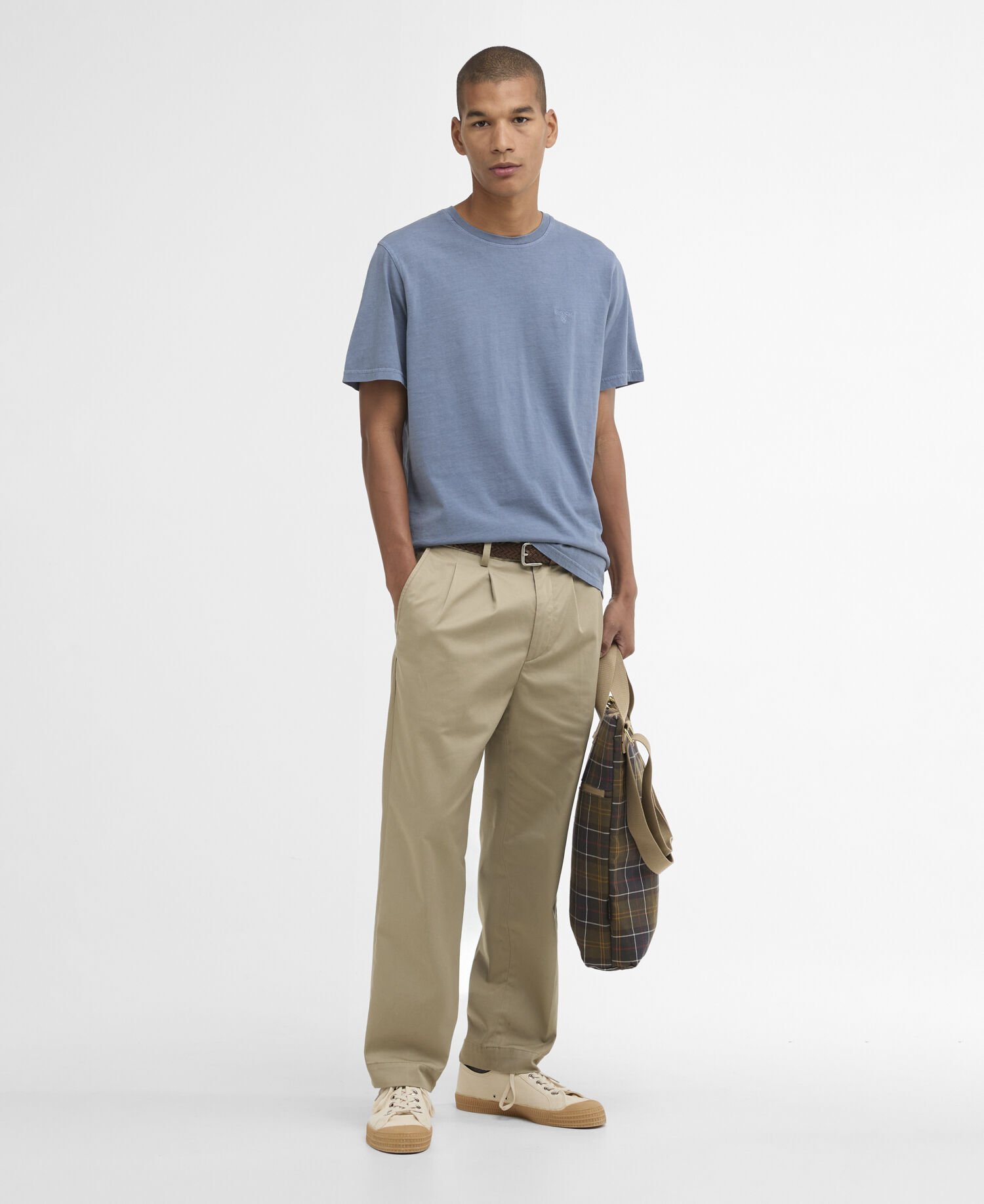 T-Shirt Washed Tartan Washed Blue