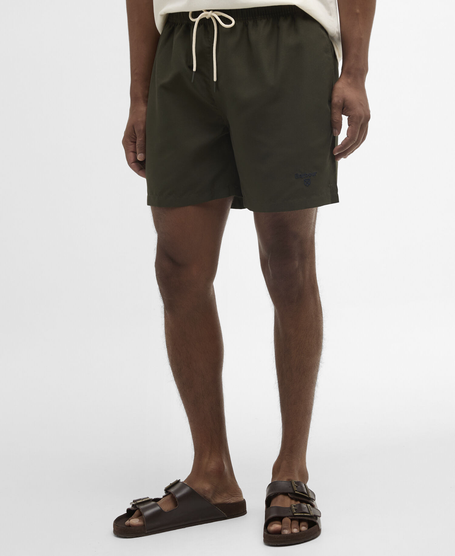 Water Reactive Tartan Swim Short Olive