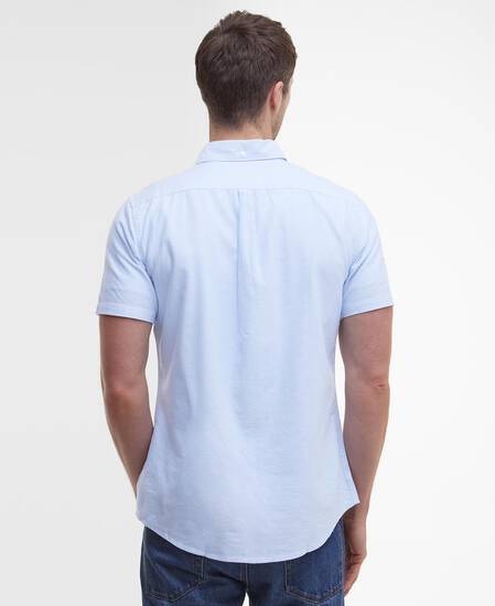 Oxtown Oxford Tailored Short-Sleeved Shirt Sky