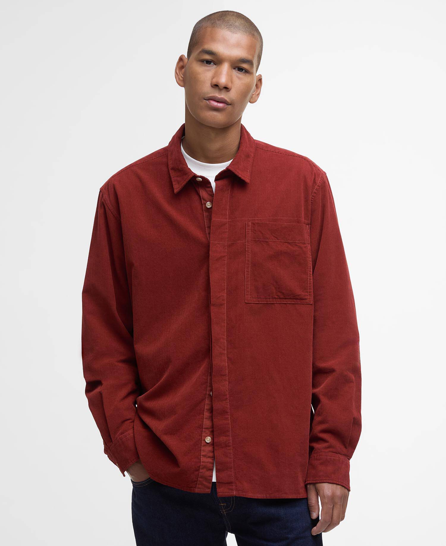 Haltcliff Cord Relaxed Shirt Fired Brick image number 0