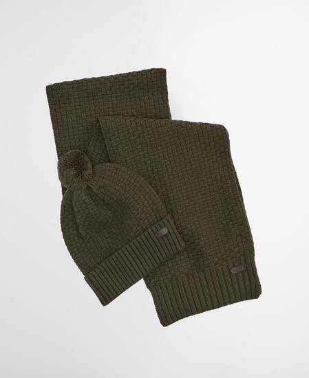 Set regalo con berretto e sciarpa Ramside Dark Olive