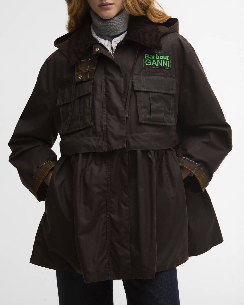 Barbour x GANNI Peplum Waxed Jacket