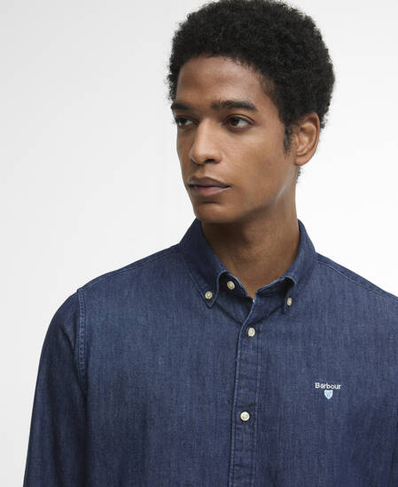 Denim Crest Tailored Long-Sleeved Shirt Indigo