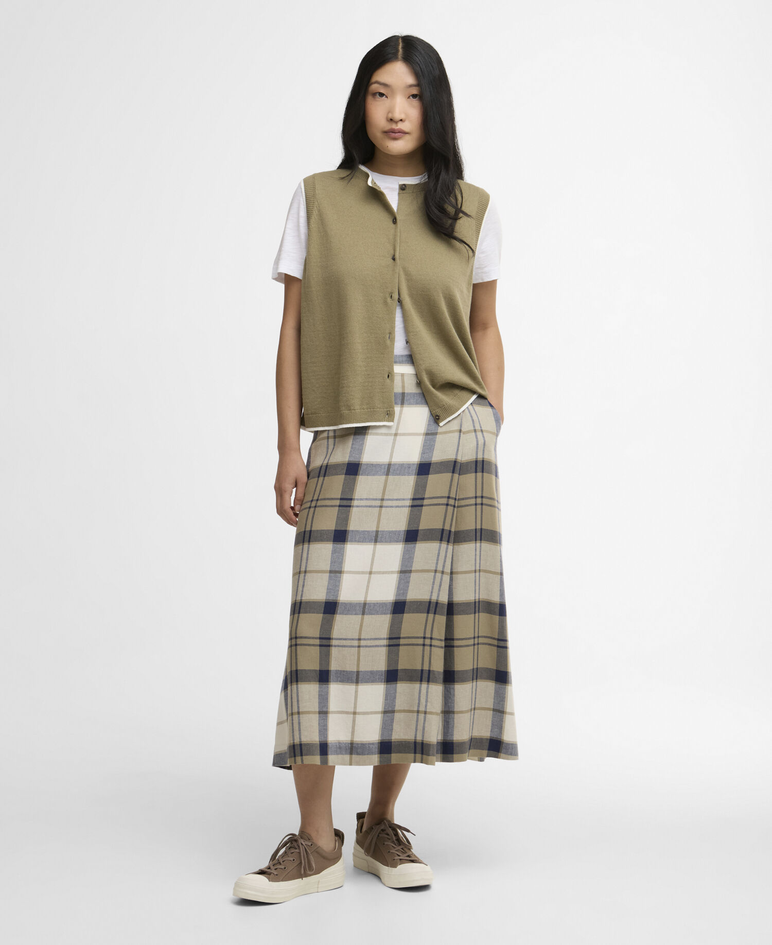 Rock Ballina Midi Dress Navy Tartan
