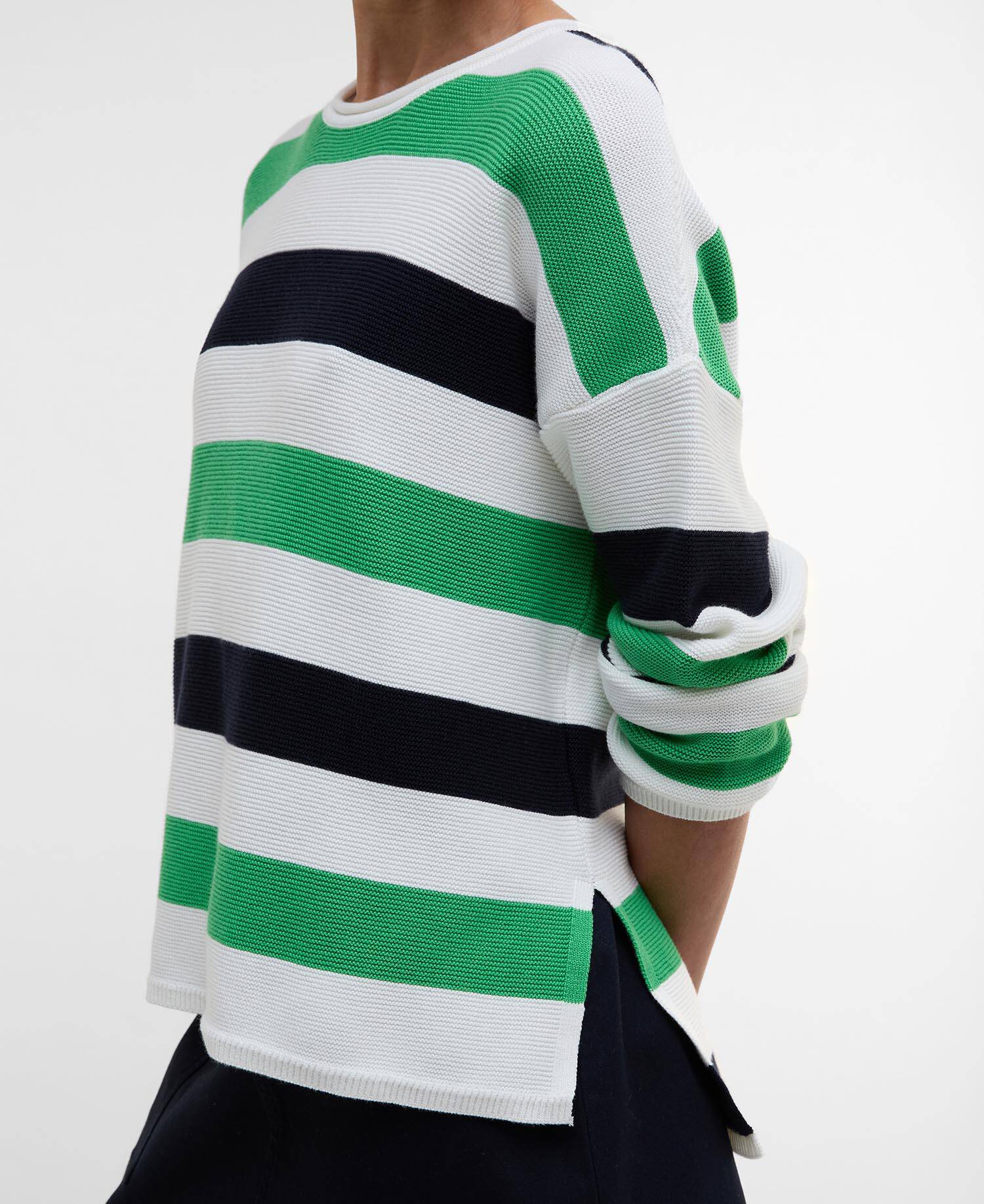 Marine Striped Crew Neck Jumper image number 4