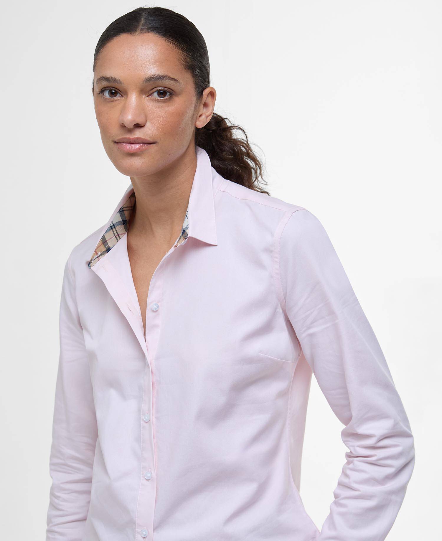 Derwent Regular Long-Sleeved Shirt Pink/Hessian Tartan image number 3