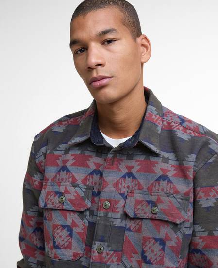 Greatend Relaxed Jacquard Shirt Olive
