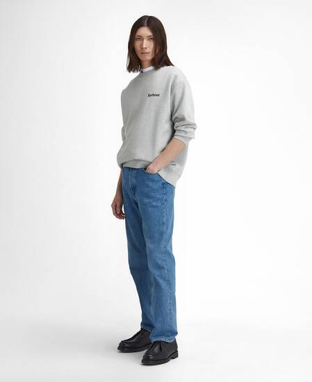 Brushed Nicholas Oversized Crew Neck Jumper Grey Marl