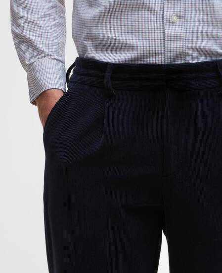 Pantaloni a coste sottili Wallington Navy