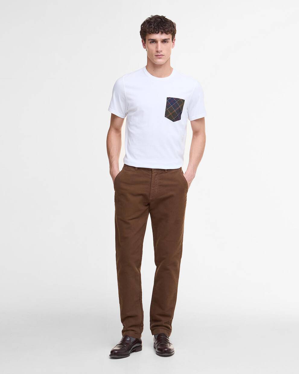 T-Shirt con taschino in tartan Arnside