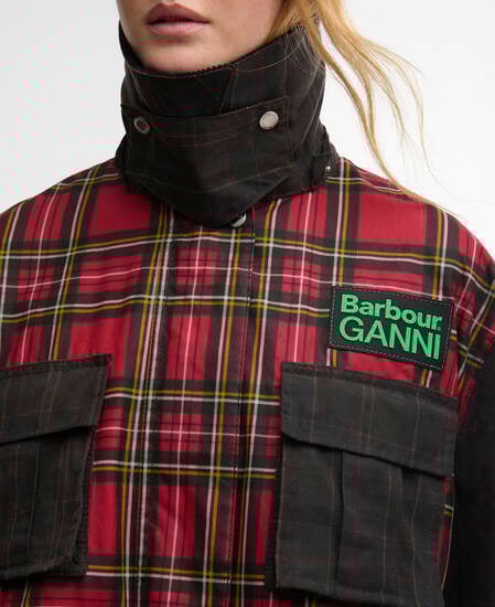 Barbour x GANNI Wachsjacke Peplum Tartan Classic/Royal Stewart/Charcoal/Classic Tartan