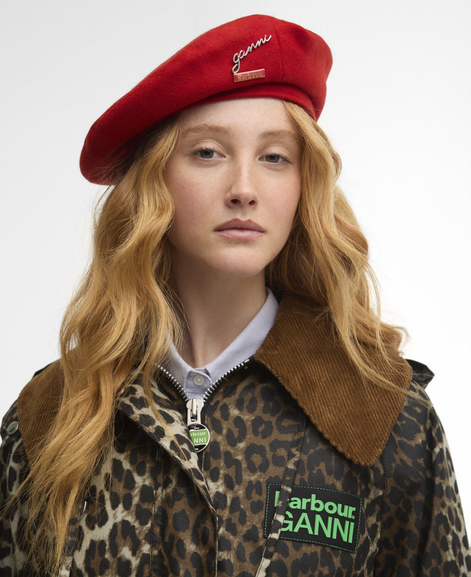 Barbour x GANNI Beret Red