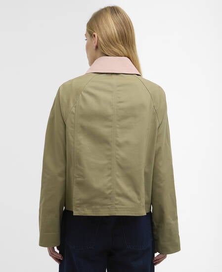 Cropped Beadnell Casual Jacket Bleached Olive/Ancient/Gardenia