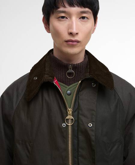 Patchwork Oversized Bedale Waxed Jacket Sage Multi