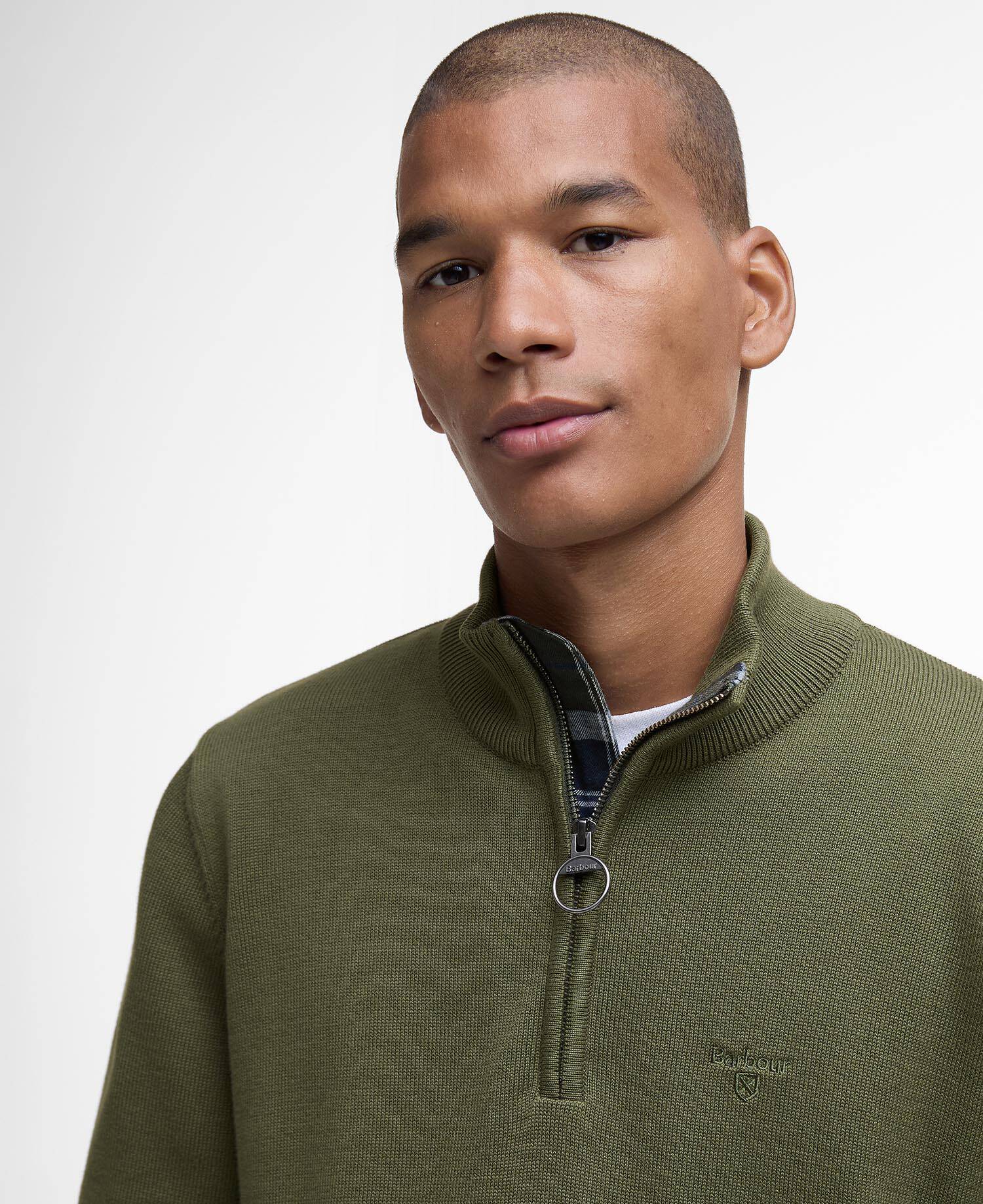 Pullover Cotton Half Zip Winter Moss image number 3