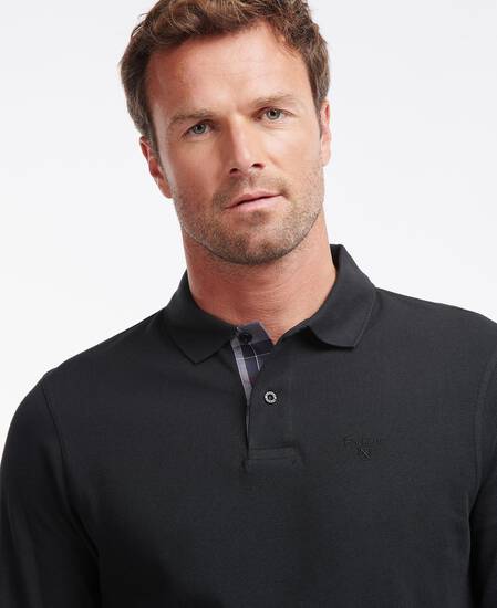 Essential Long-Sleeved Polo Shirt Classic Black