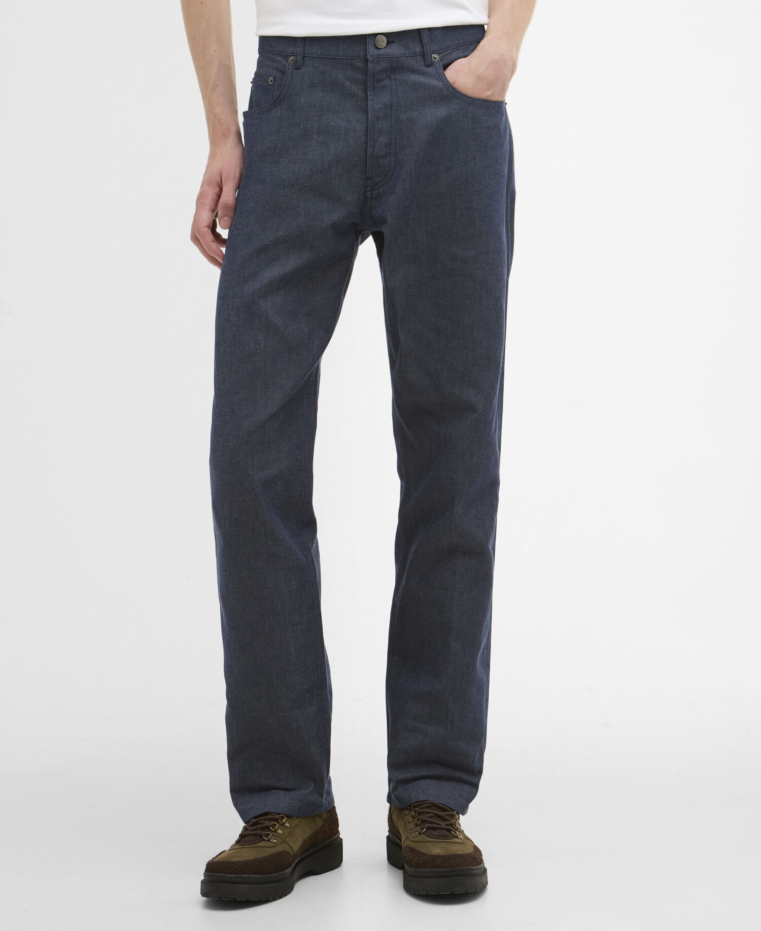 Barbour x ARKET Ocean Waxed Denim Loose Jeans Blue Denim